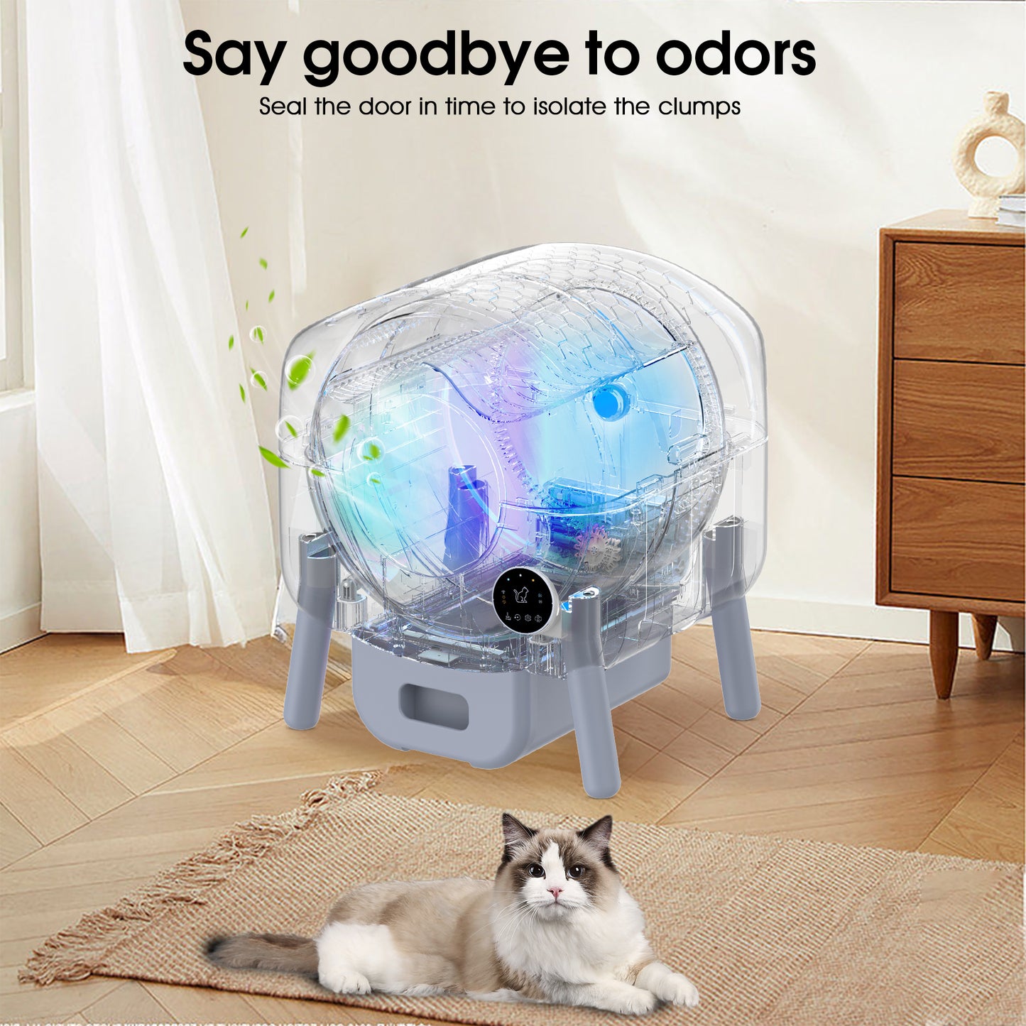 Automatic Smart Self-Cleaning Litter Box for Large Cats