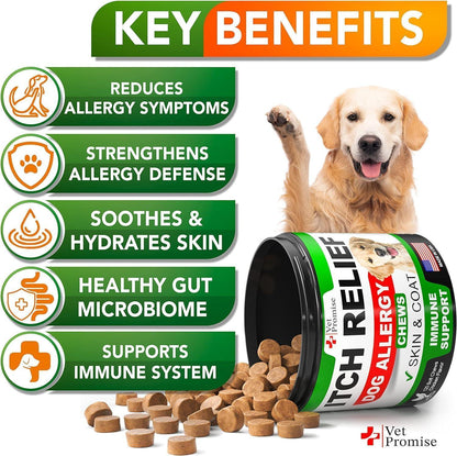 Limited Time!!!  2 Pack Allergy Itch Relief Immune Health Supplement for Dogs - 240 Treats