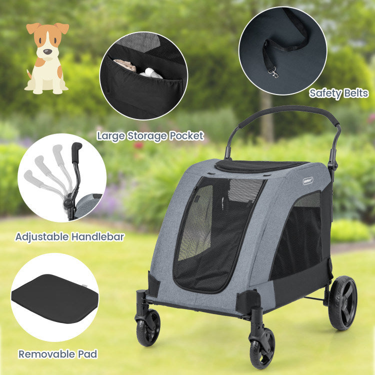 Foldable Stroller Designed for Extra Large Dogs