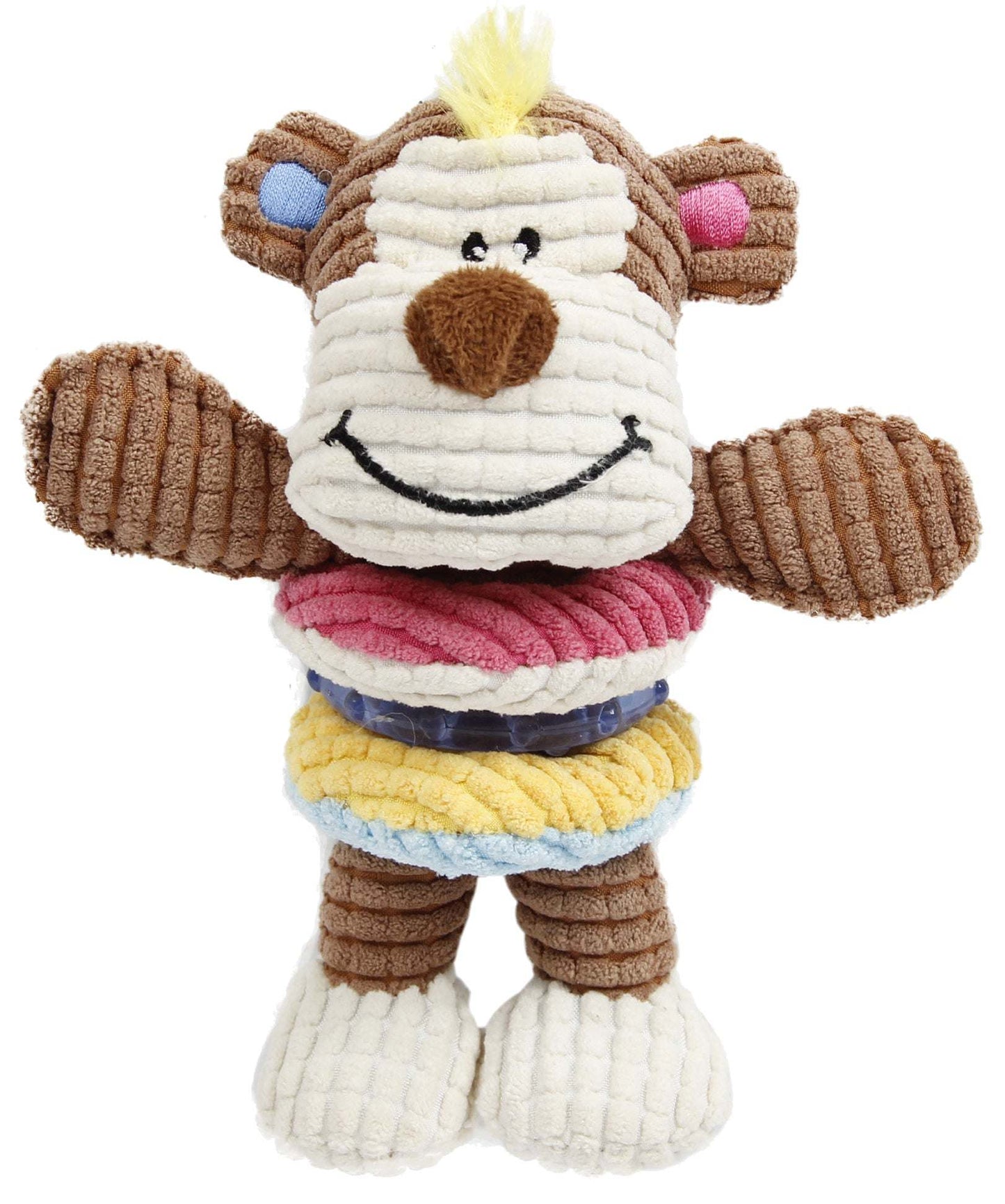 Pet Life 'Hugga-Bear' Plush Squeaking and Rubber Teething Puppy Toy