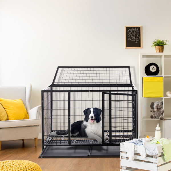 42 Inch Heavy Duty/Kennel with Double Doors for Medium to Large Dogs