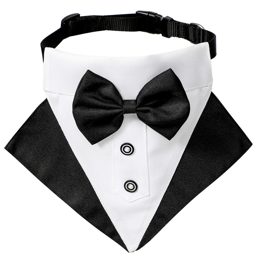 Wedding Suit Collar Saliva Towel Triangle Scarf for Dogs