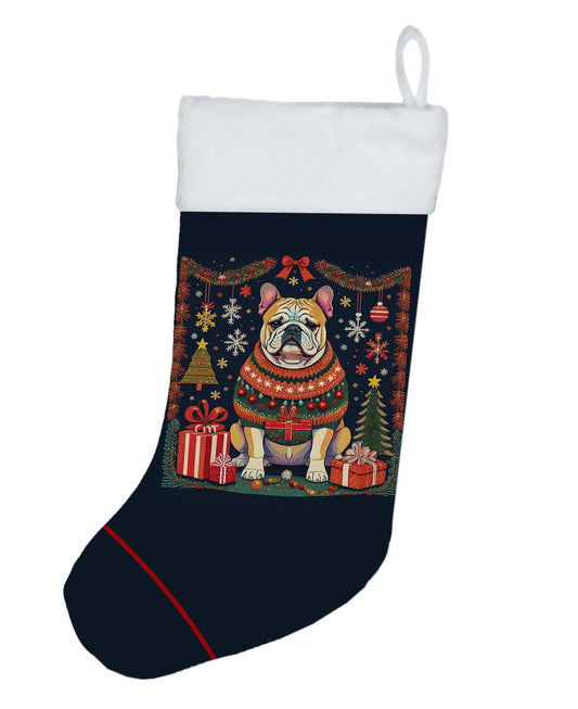 English Bulldog - Christmas Holiday Stocking for Festive Family Decorations