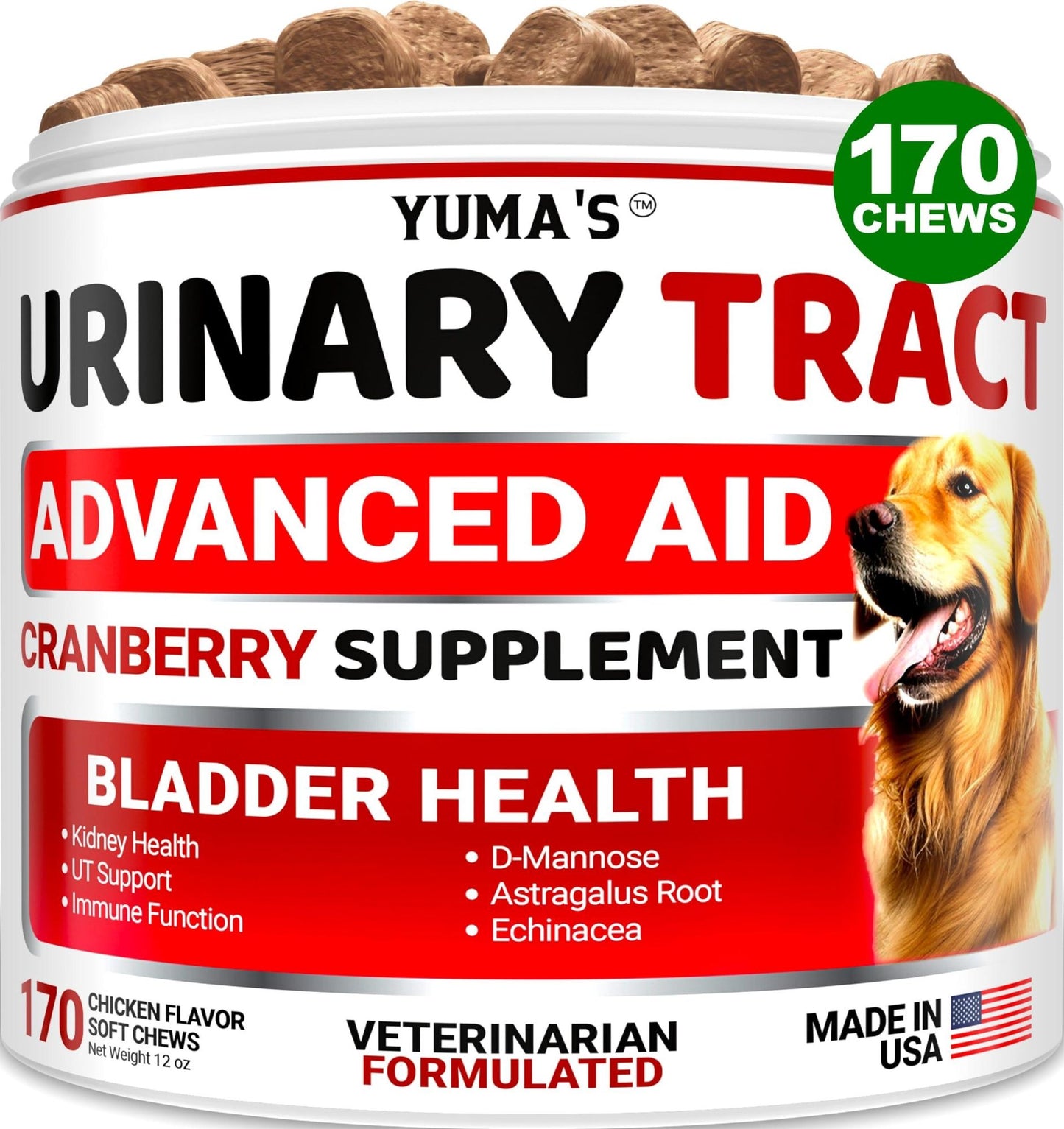 Yuma's - Cranberry Supplement for UTI Treatment and Bladder Control for Dogs