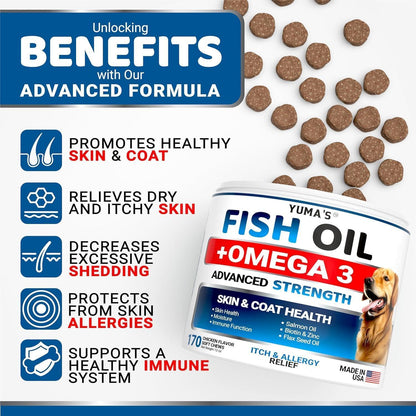 Limited Time!!!  Yuma's - 2 Pack Omega 3 Fish Oil for Skin and Coat Supplement for Dogs