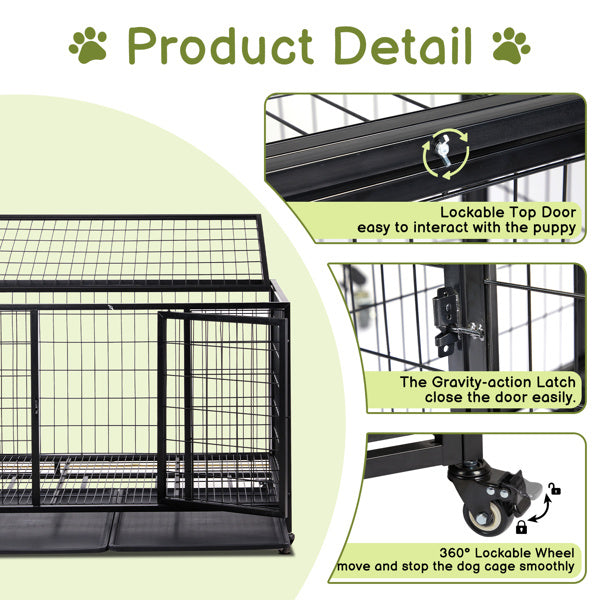 42 Inch Heavy Duty/Kennel with Double Doors for Medium to Large Dogs