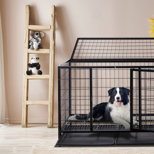 42 Inch Heavy Duty/Kennel with Double Doors for Medium to Large Dogs