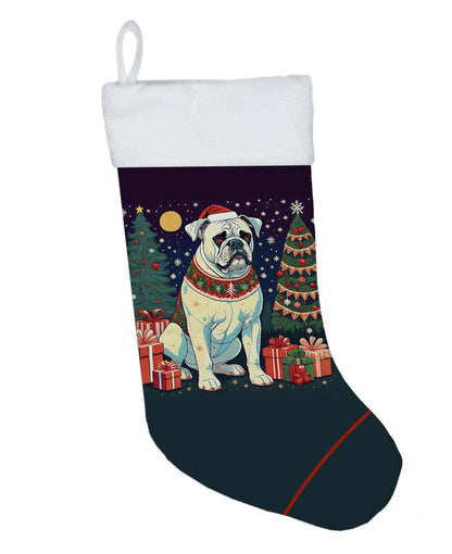 White Boxer - Christmas Holiday Stocking for Family Decorations