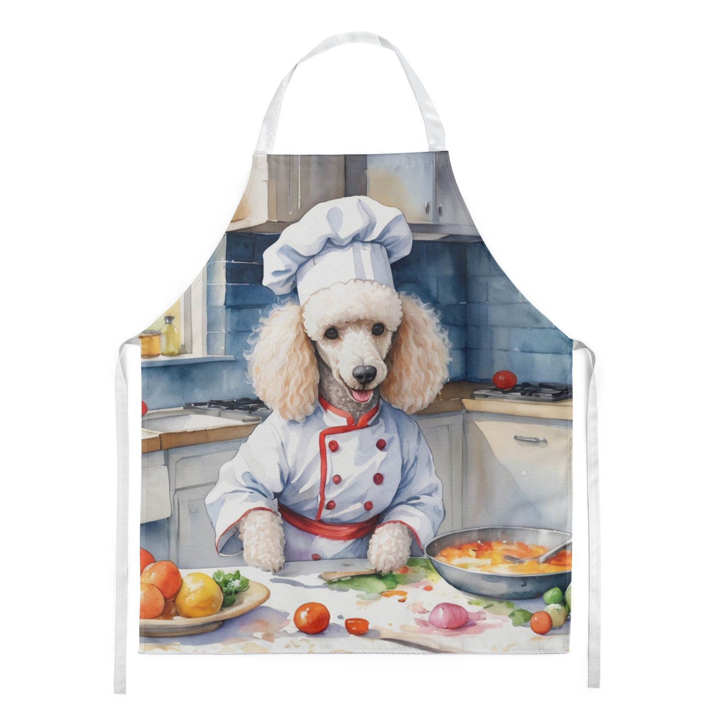 White Poodle - The Chef Apron for Adult Women and Men - Unisex Large