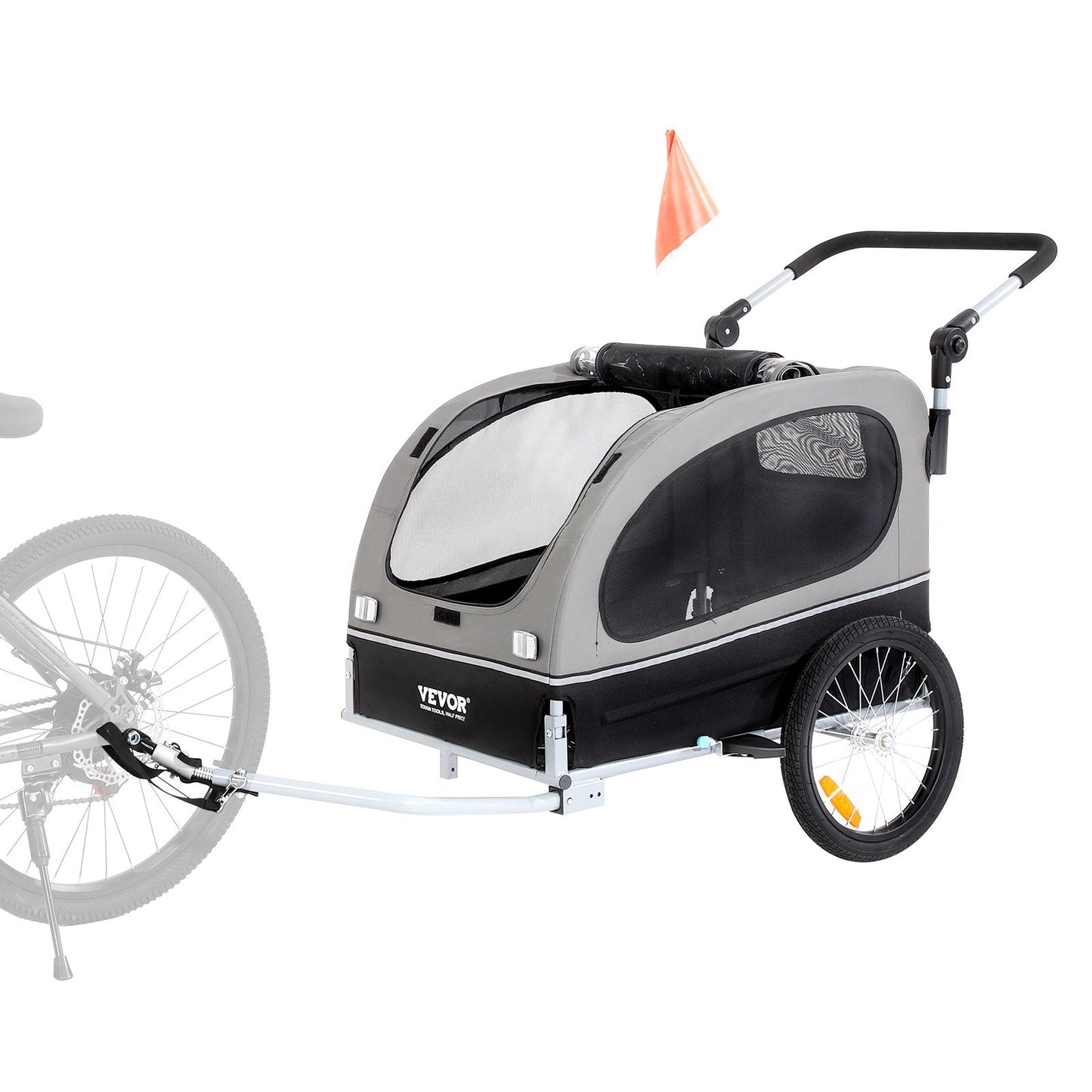 2-in-1 Easy Folding Stroller/Bike Trailer Supports up to 88 lbs for Dogs