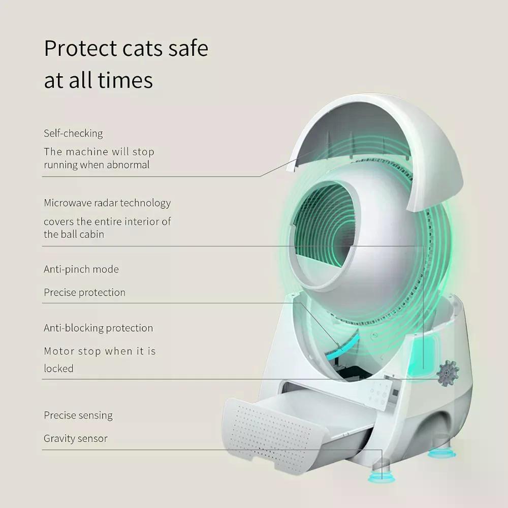 Self Cleaning Automatic -APP Control Litter Box for Cats 3.3~22lbs