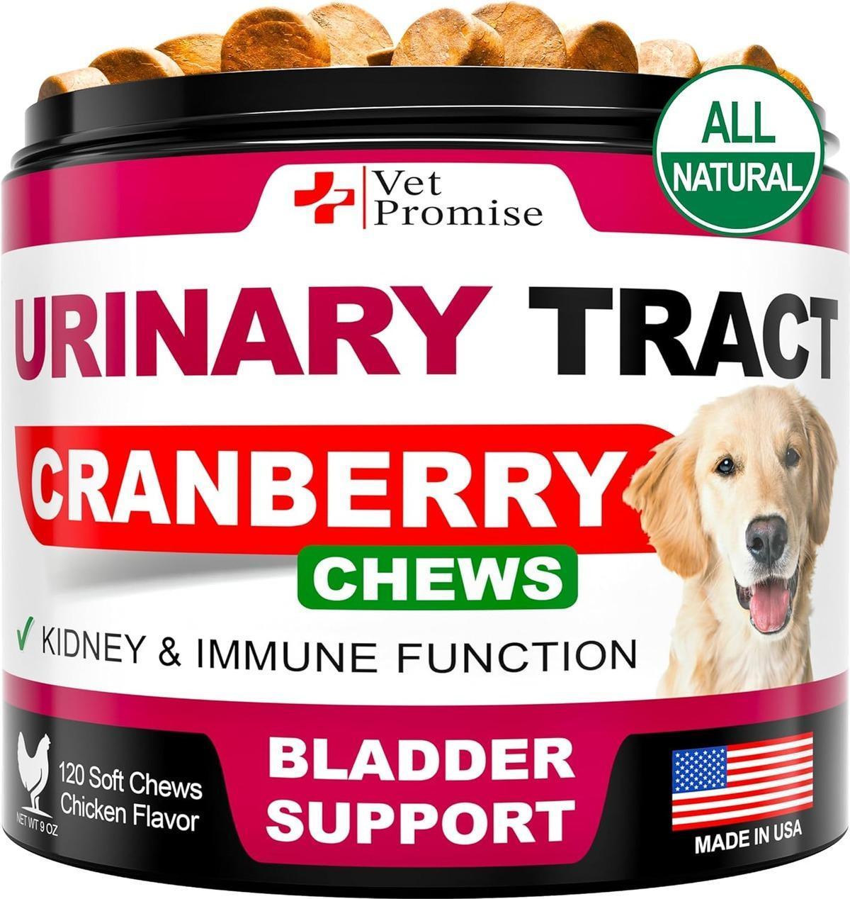 Natural Urinary and Bladder Control Treatment Cranberry Chews for Dogs