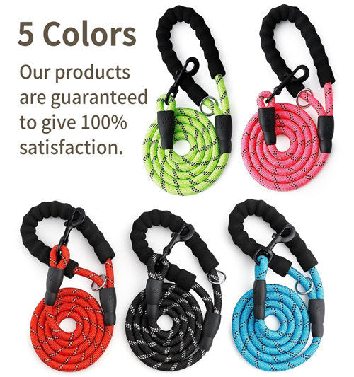 Strong Leash with Comfortable Padded Handle and Highly Reflective Threads  for Dogs