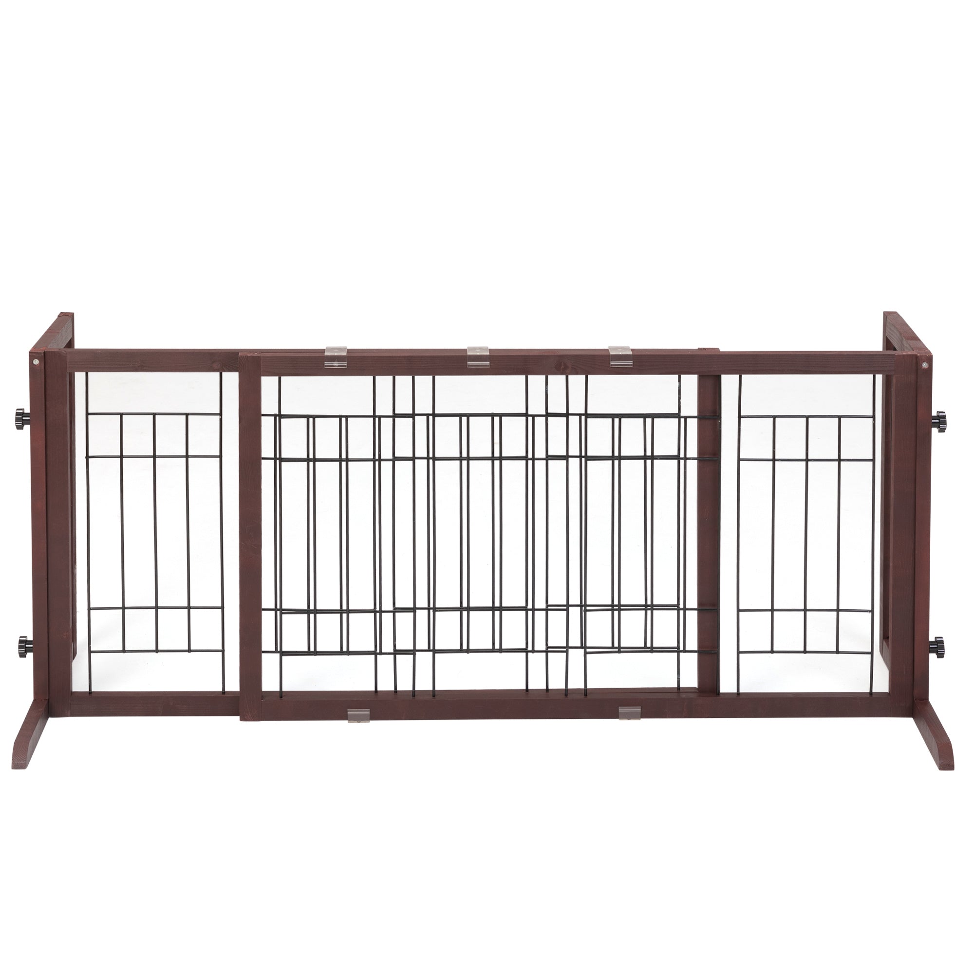 Freestanding Adjustable Wooden Gate for Dogs - 38" to 71"