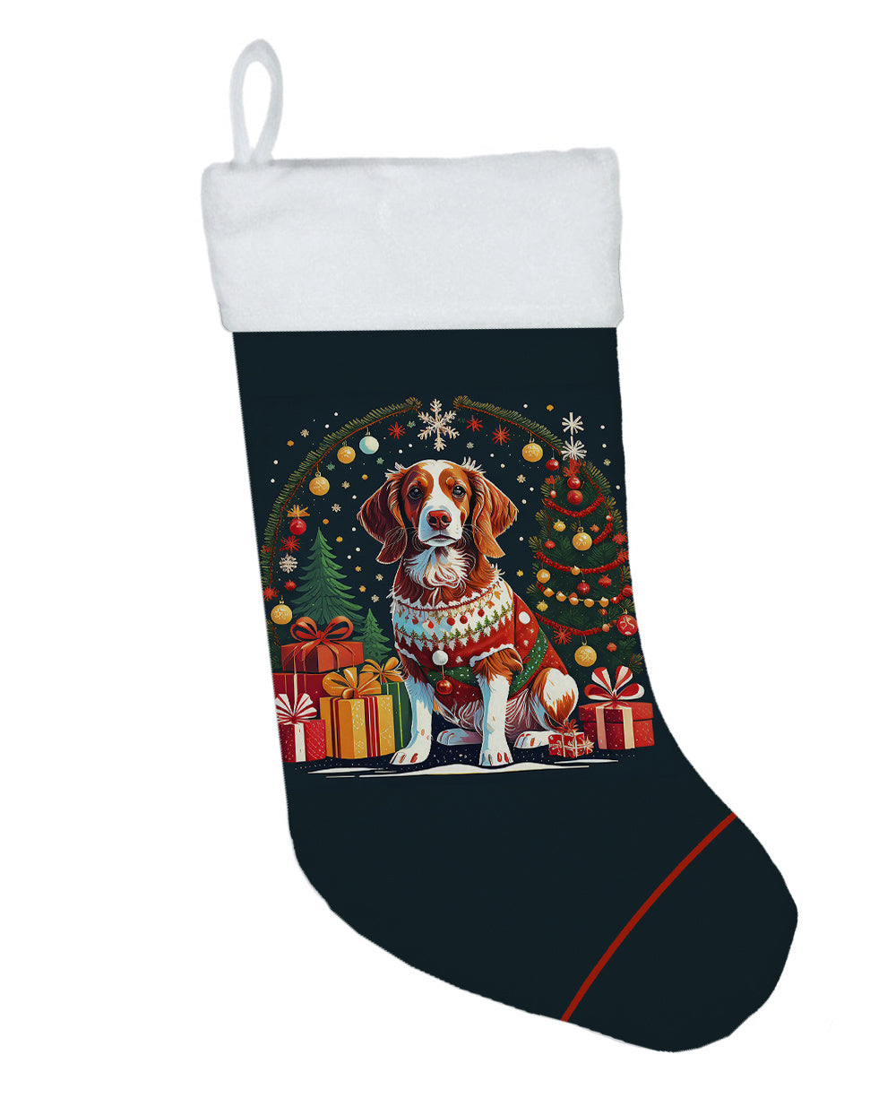 Brittany Spaniel - Christmas Holiday Stocking for Family Decorations