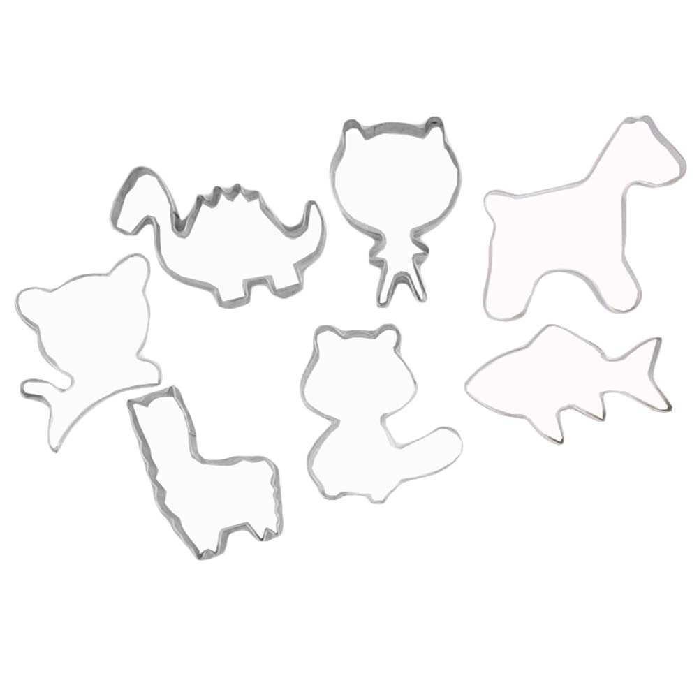 Dinosaur and Animal Cookie Cutters for Homemade Pet Treats - 7 Pcs