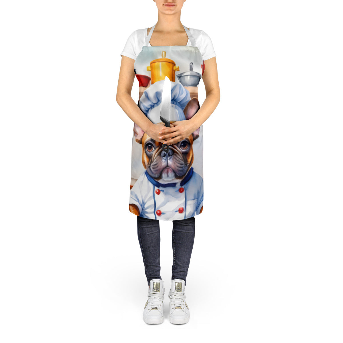 French Bulldog II - The Chef Apron for Adult Women and Men - Unisex Large