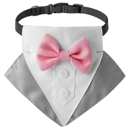 Wedding Suit Collar Saliva Towel Triangle Scarf for Dogs