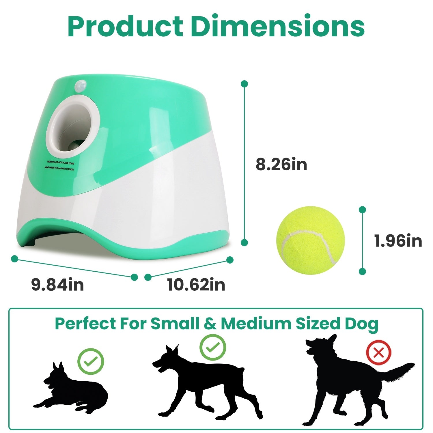 Adjustable Automatic Ball Launcher Included 6 Tennis Balls for Dogs