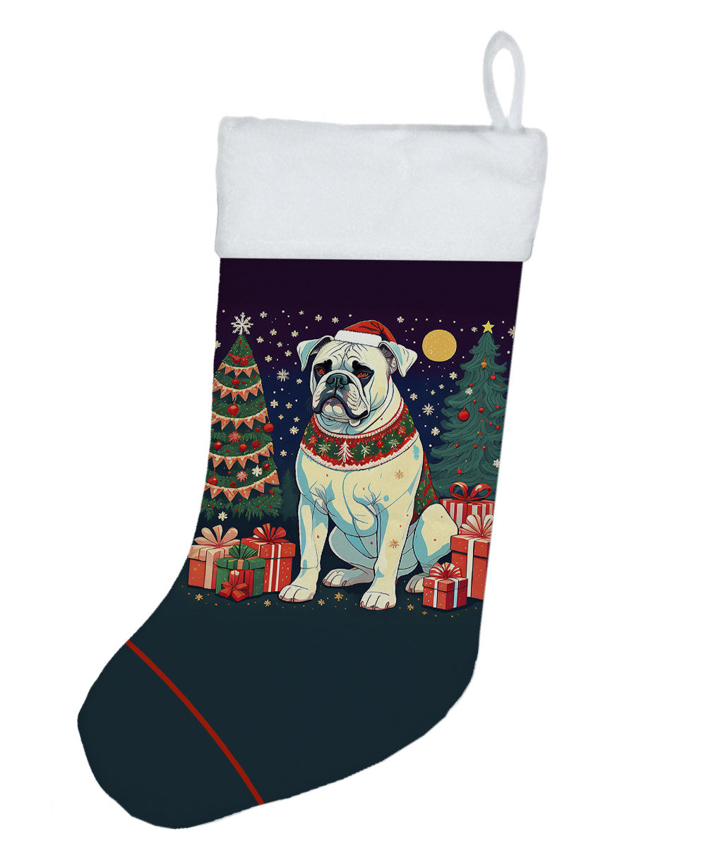 White Boxer - Christmas Holiday Stocking for Family Decorations