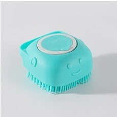 Grooming Soft Silicone Bristle Massage Brush with Shampoo Dispenser for Dogs and Cats