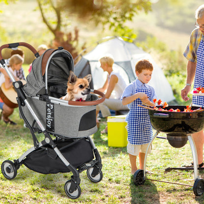 Foldable Stroller with Removable Waterproof Cover for Dogs and Cats