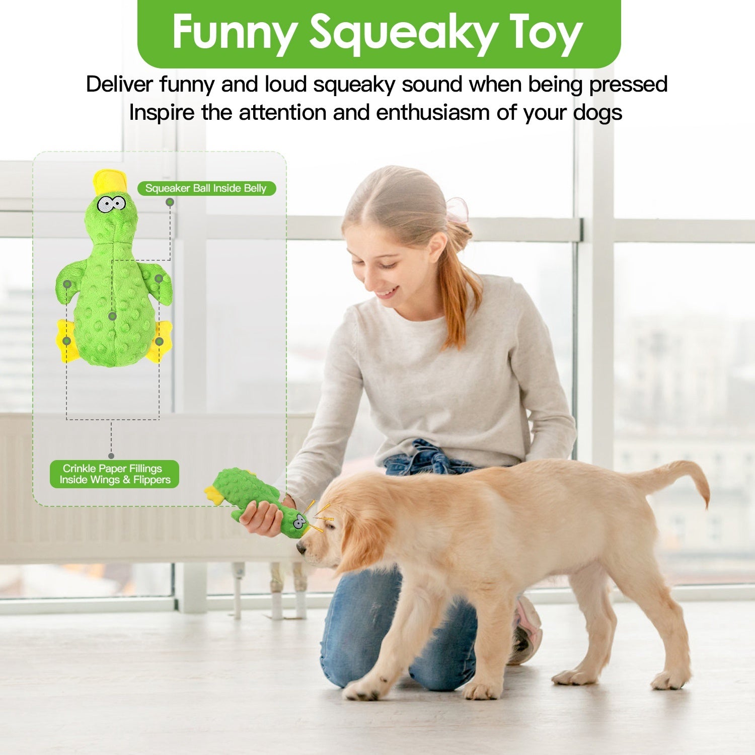 3 Piece Duck-Shaped Squeaky Toys for Dogs