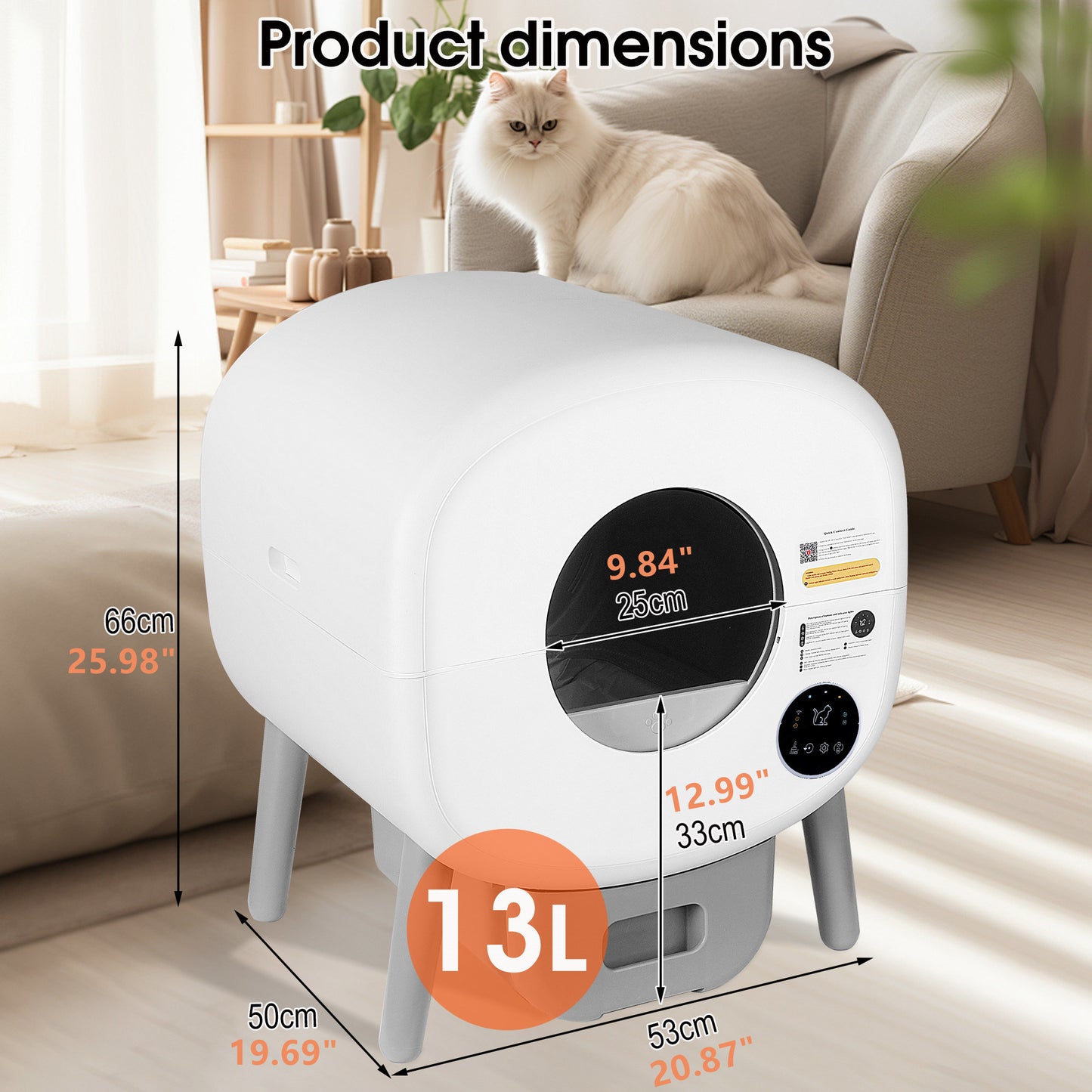 Automatic Smart Self-Cleaning Litter Box for Large Cats