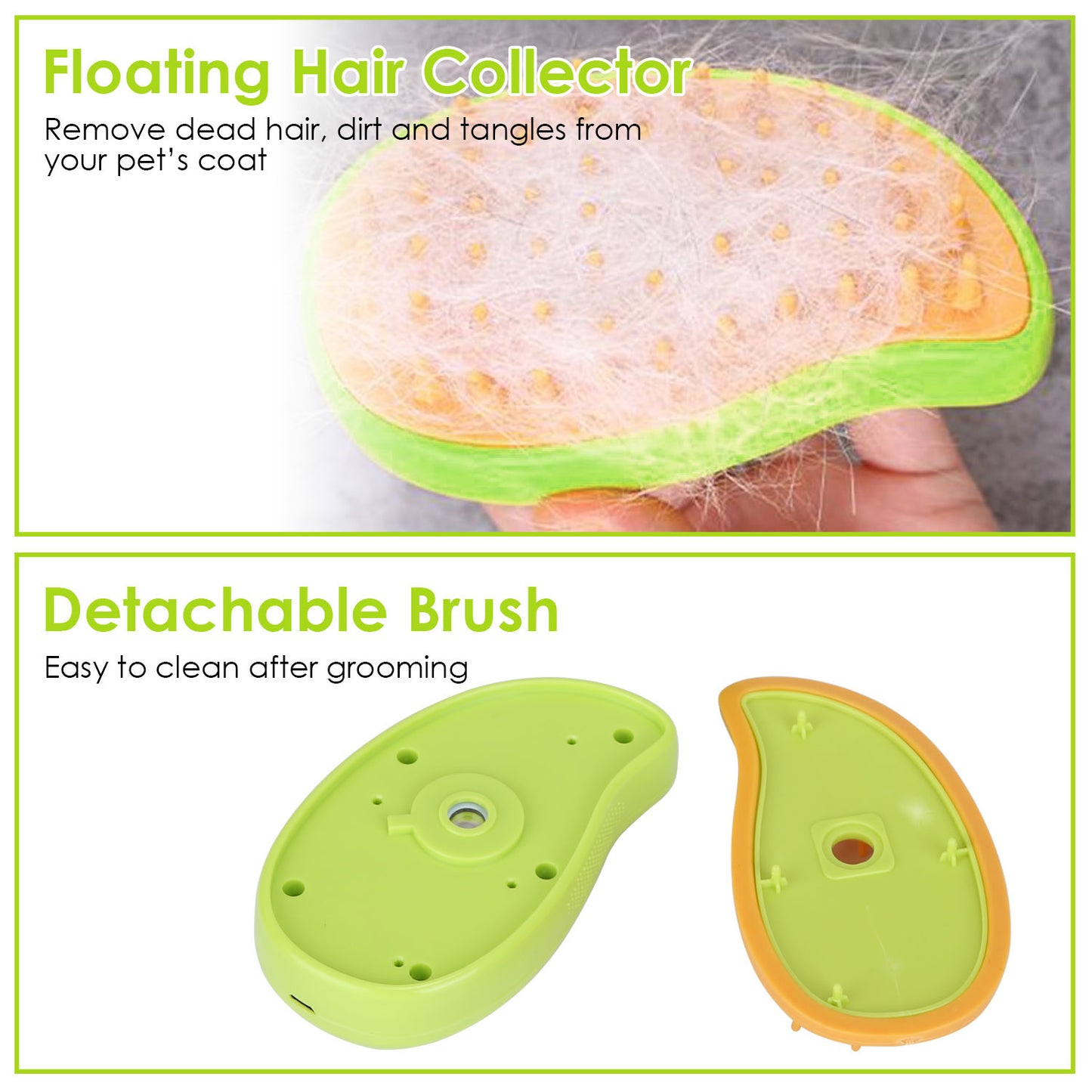 3 In 1 Grooming Steam Cleaning Brush for Cats Dogs - USB Rechargeable