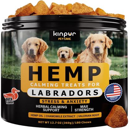 Natural Calming Chews for Labrador Dogs - 180 count