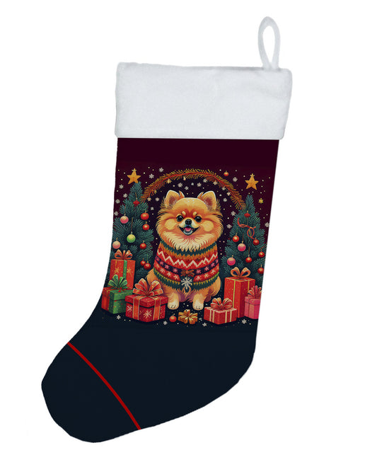 Pomeranian -  Christmas Holiday Stocking for Family Decorations