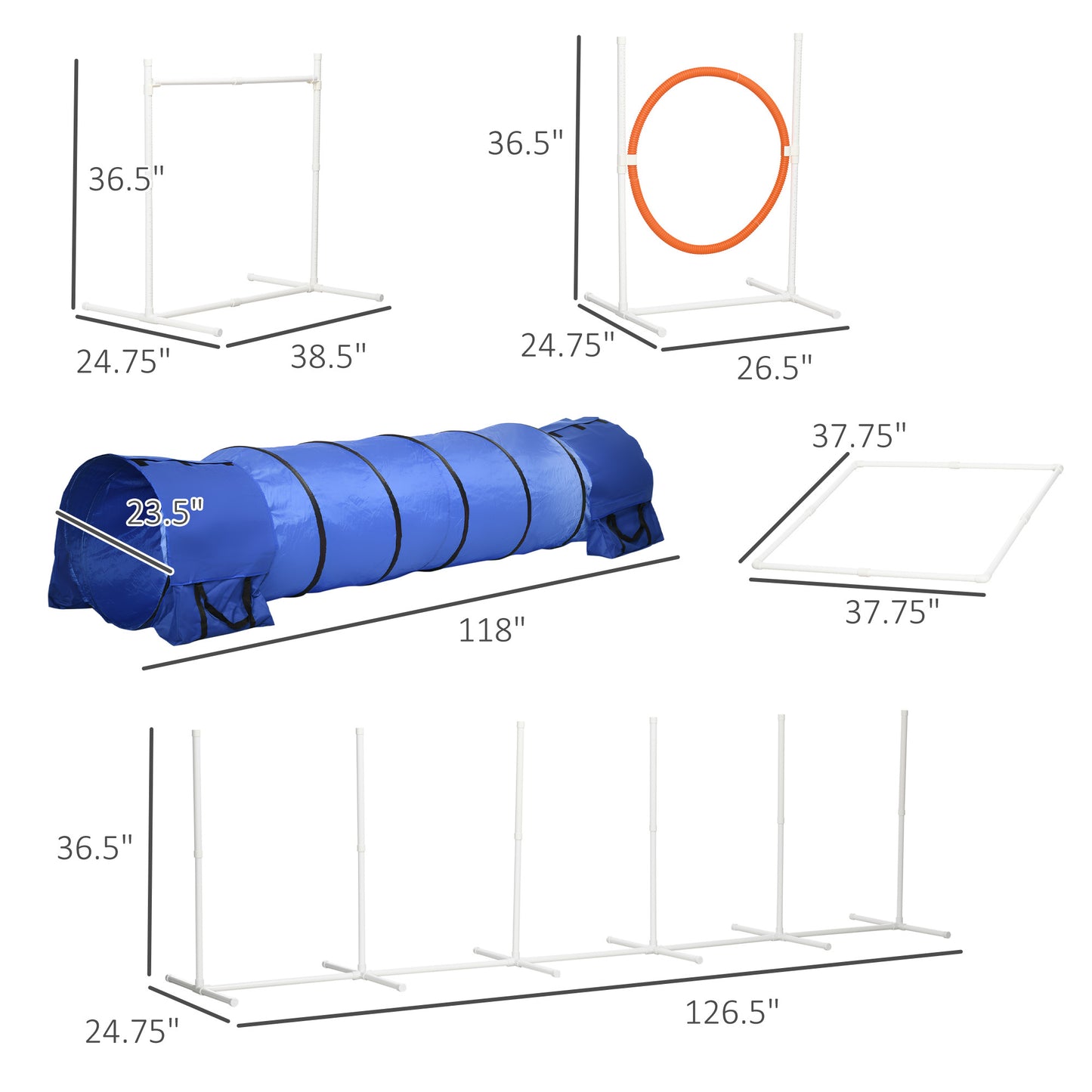 8-Piece Agility Training Equipment Set for Dogs