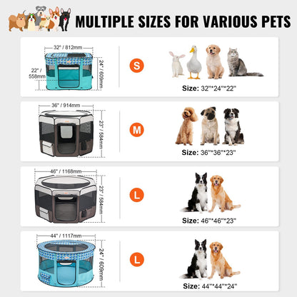 Foldable 46 inch Portable Playpen for Dogs and Pets