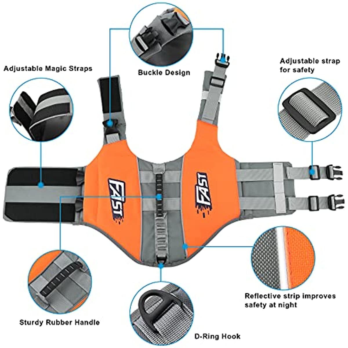 Reflective Adjustable Life Jacket for Dogs