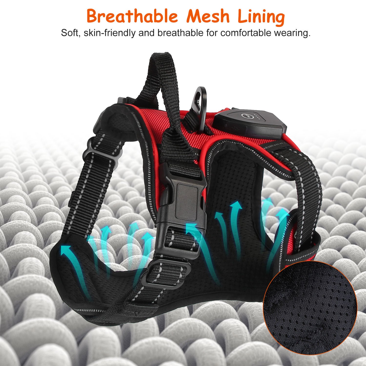 Rechargeable LED No Pull Harness Vest with Handle for Dogs