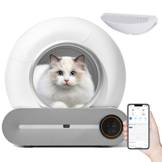 Self-Cleaning Automatic Scooping and Odor Removal App Controlled Litter Box for Cats