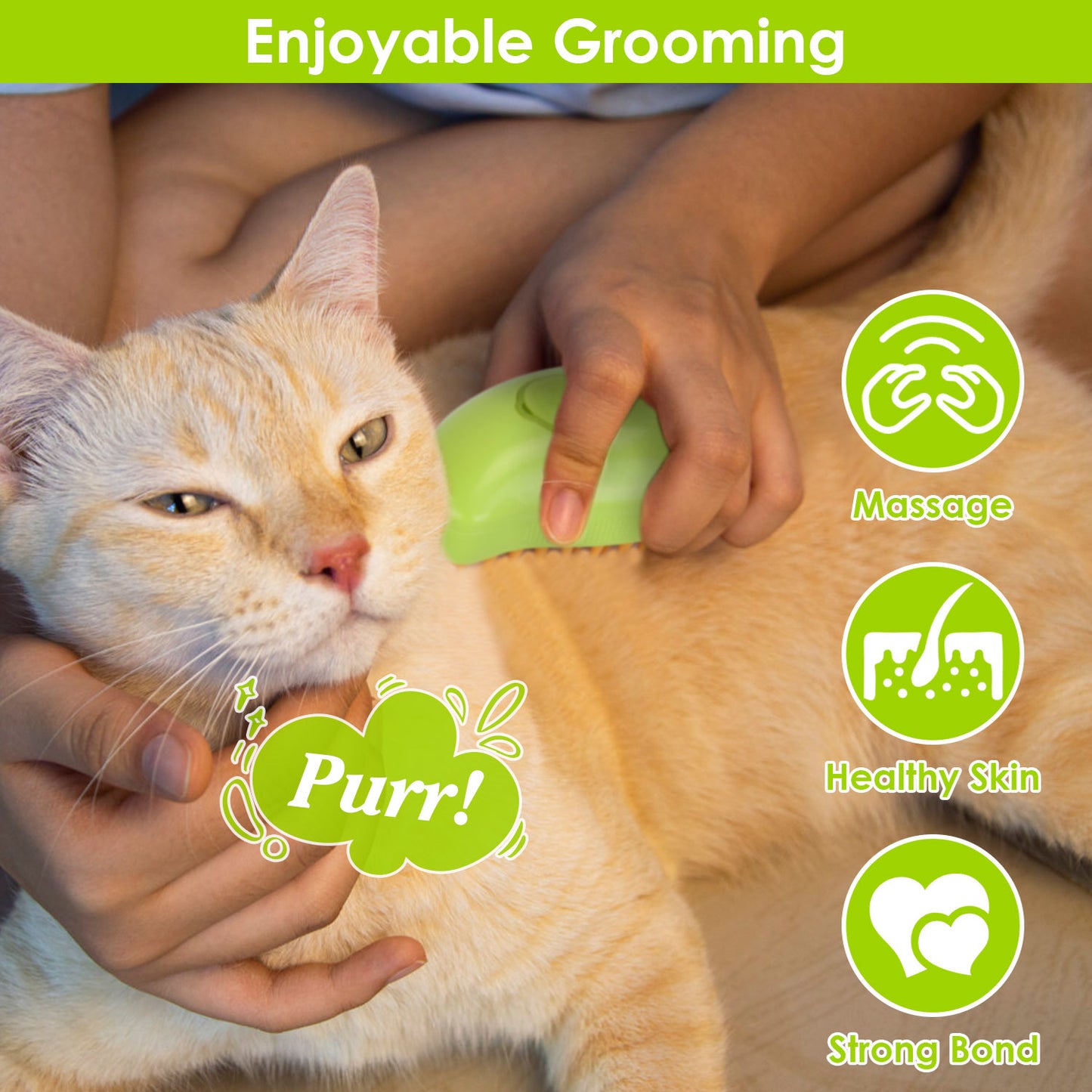 3 In 1 Grooming Steam Cleaning Brush for Cats Dogs - USB Rechargeable