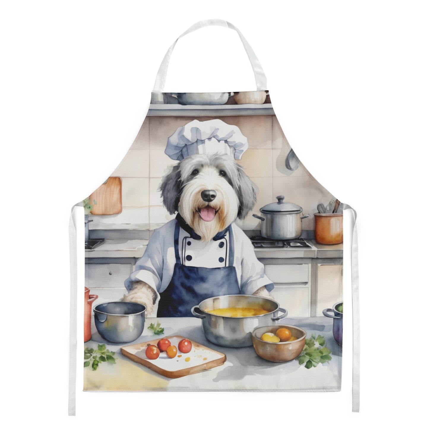 Old English Sheepdog - The Chef Apron for Adult Women and Men - Unisex Large