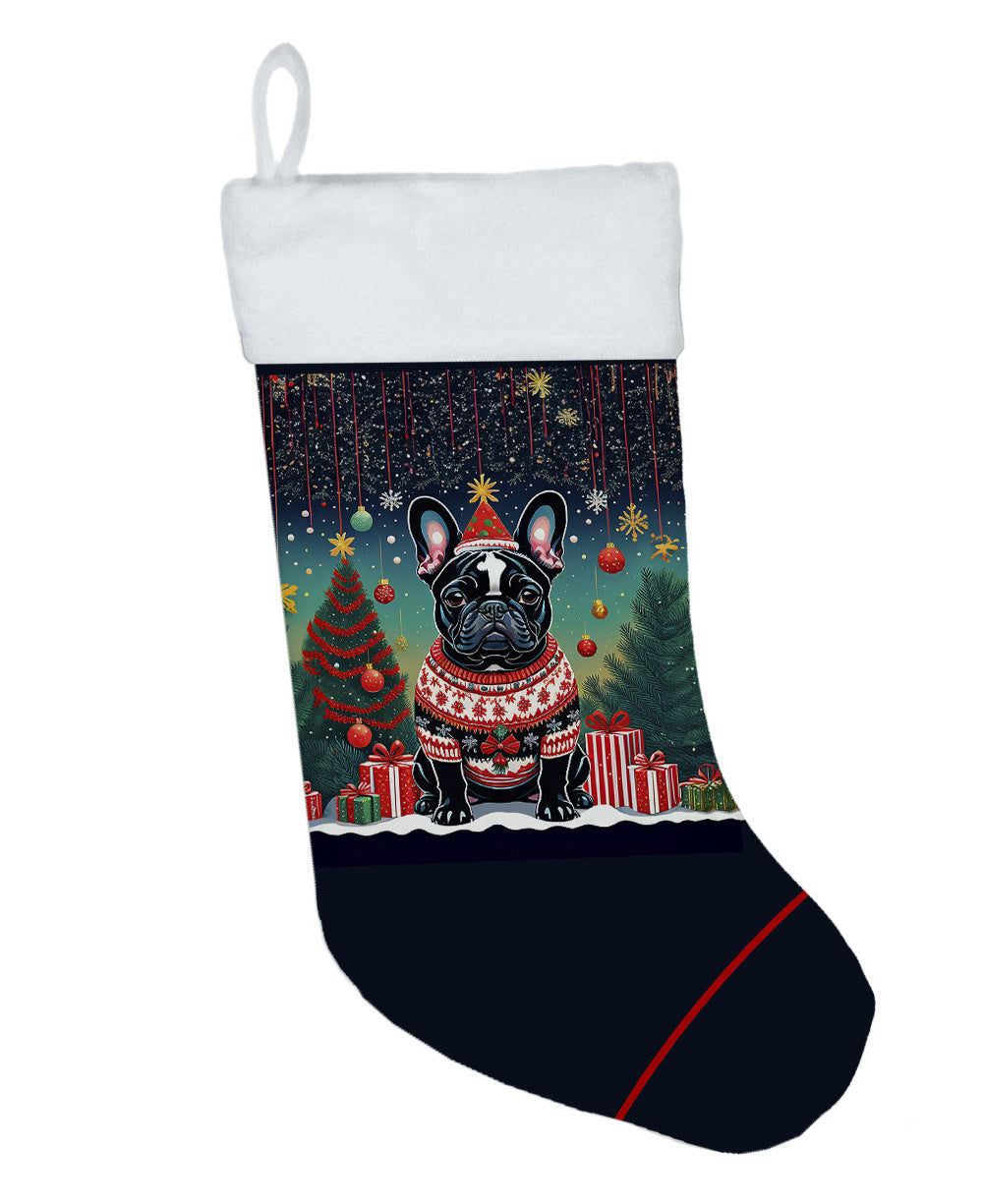 Black French Bulldog -  Christmas Holiday Stocking for Family Decorations