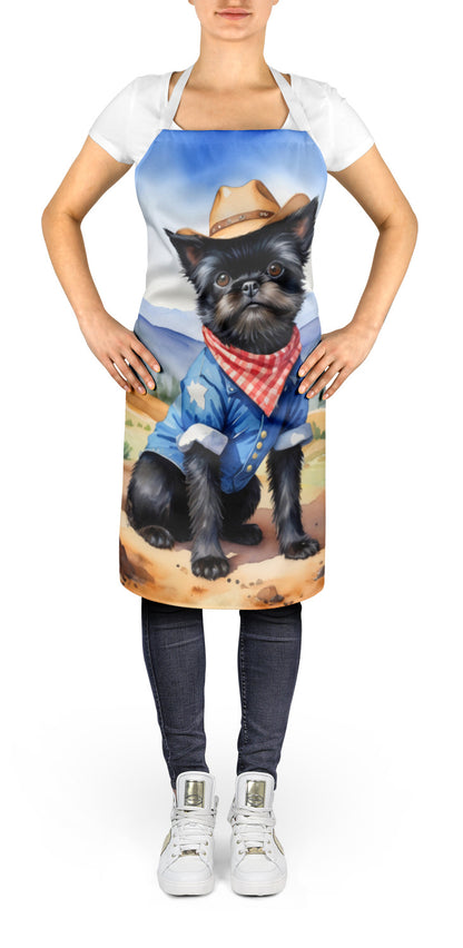 Affenpinscher Cowboy Welcome Apron Cooking Kitchen Server Baking Crafts Gardening for Adult Women Men, Unisex, Large, Multicolor