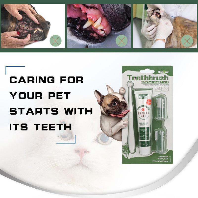 Dental Hygiene Kit For Dogs And Cats - 3 Piece Set