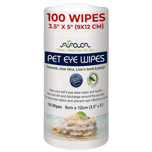 Natural Aromatherapy Medicated Eye Wipes for Dogs and Cats - 100 Count