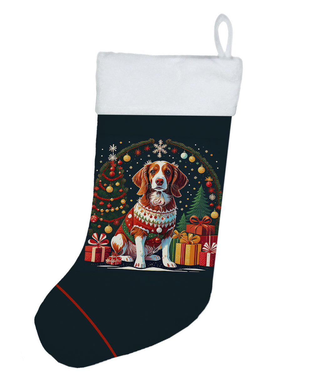 Brittany Spaniel - Christmas Holiday Stocking for Family Decorations