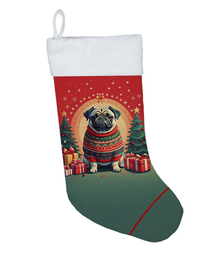 Fawn Pug -  Christmas Holiday Stocking for Family Decorations