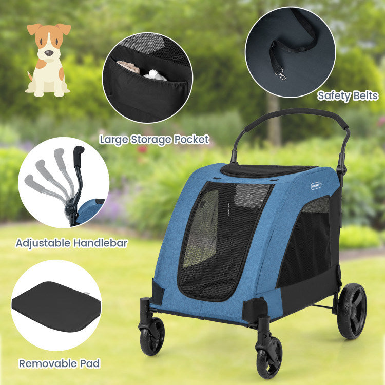 Foldable Stroller Designed for Extra Large Dogs