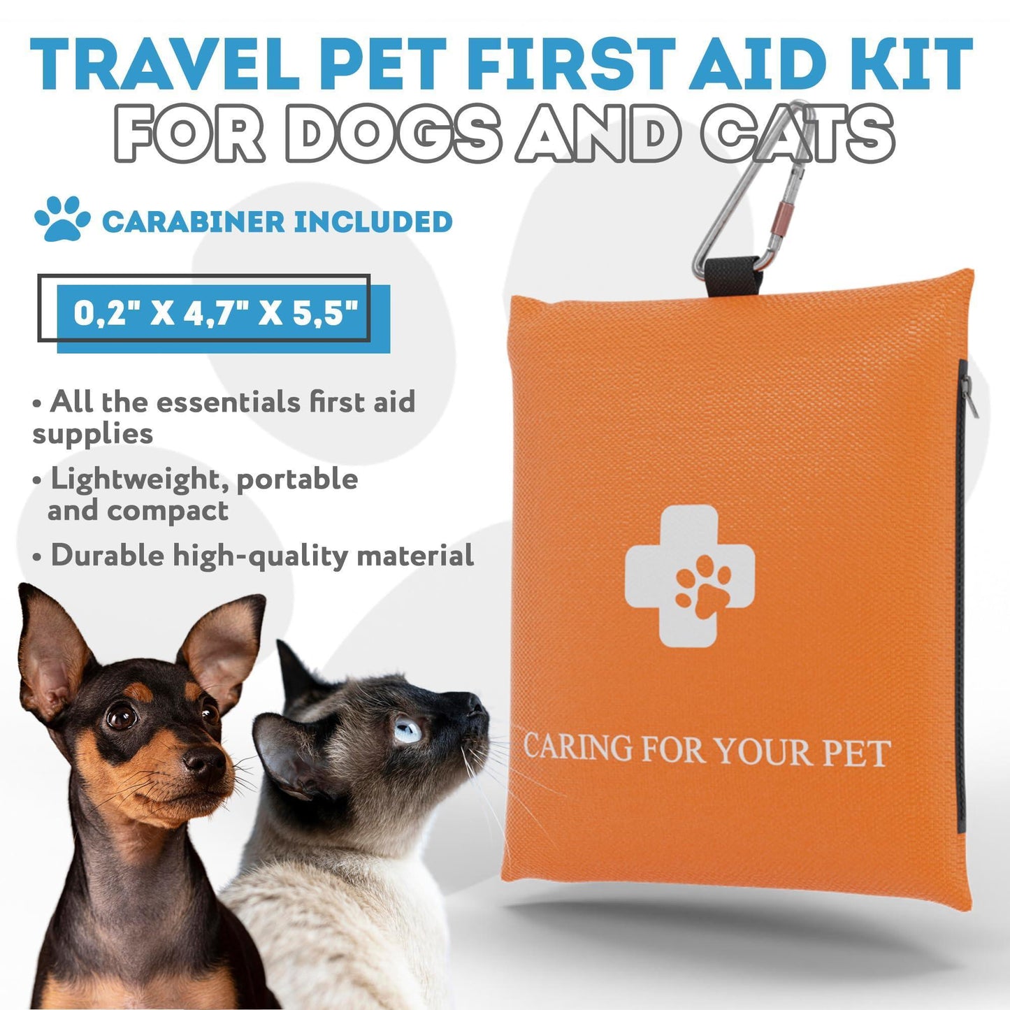 Portable First Aid Kit for Pet Emergencies - 17 Pcs First Aid Kit