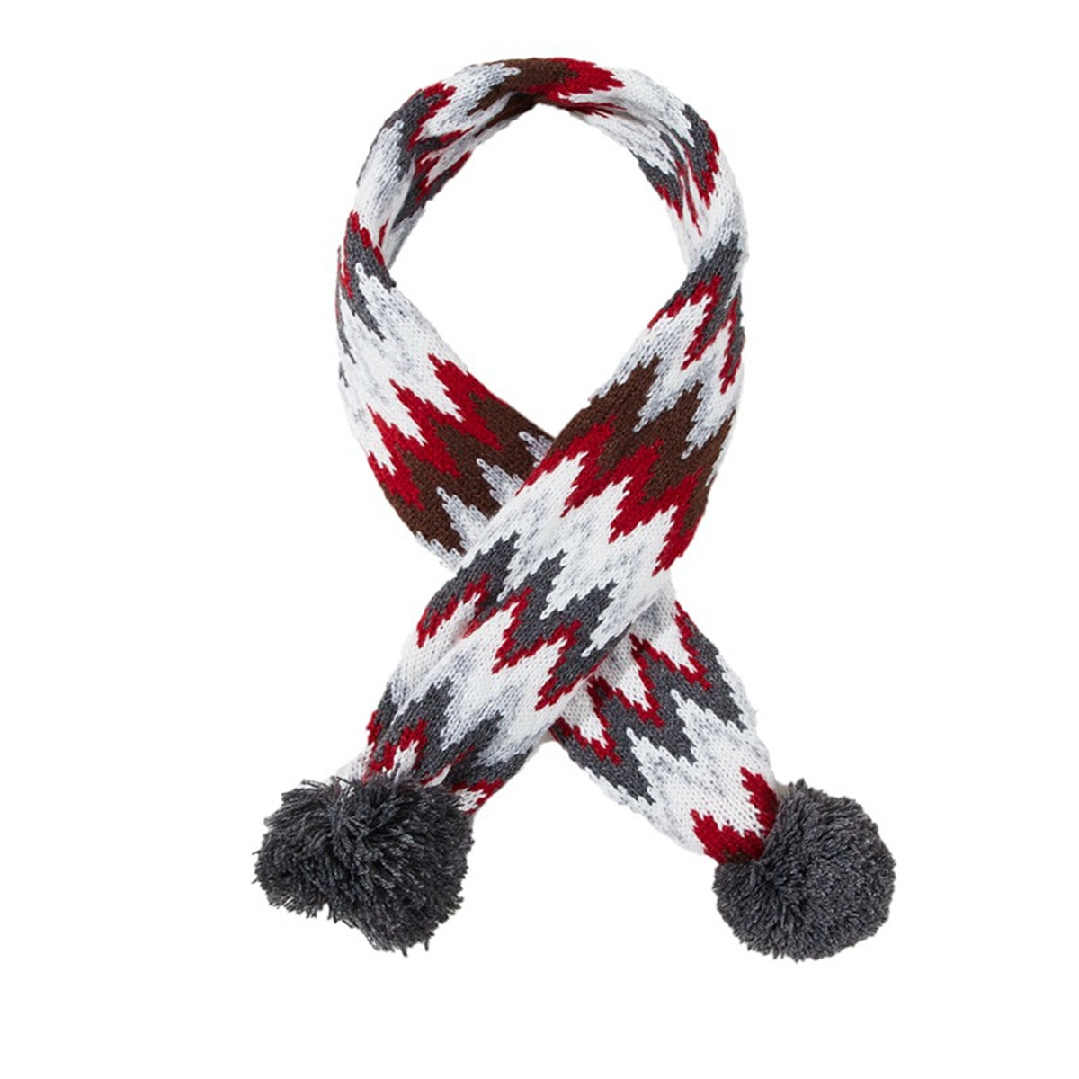 Winter Christmas Knitted Striped Fur Ball Scarf for Cats and Dogs