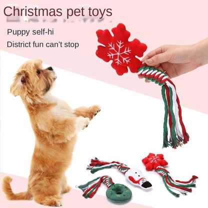 Christmas Teeth Cleaning Knot Toys for Dogs and Cats - 3pcs Random Selection