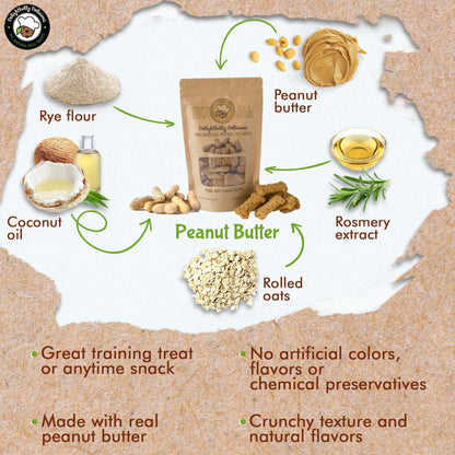 Organic Natural Oven Baked Peanut Butter Treats for Dogs