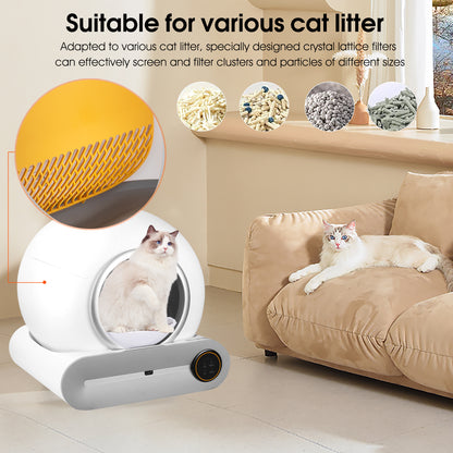 Self-Cleaning Automatic Scooping and Odor Removal App Controlled Litter Box for Cats